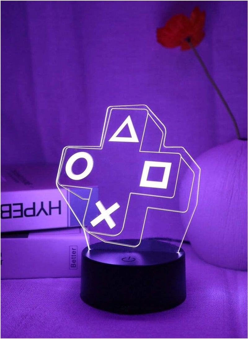 Arabest 3D Night Lamp Gaming Room Desk Setup Lighting Decor On The Table Game Console Icon Logo Sensor Light For Kids Bedside Gift (Color : 7Color Crack base, ) - Image 2