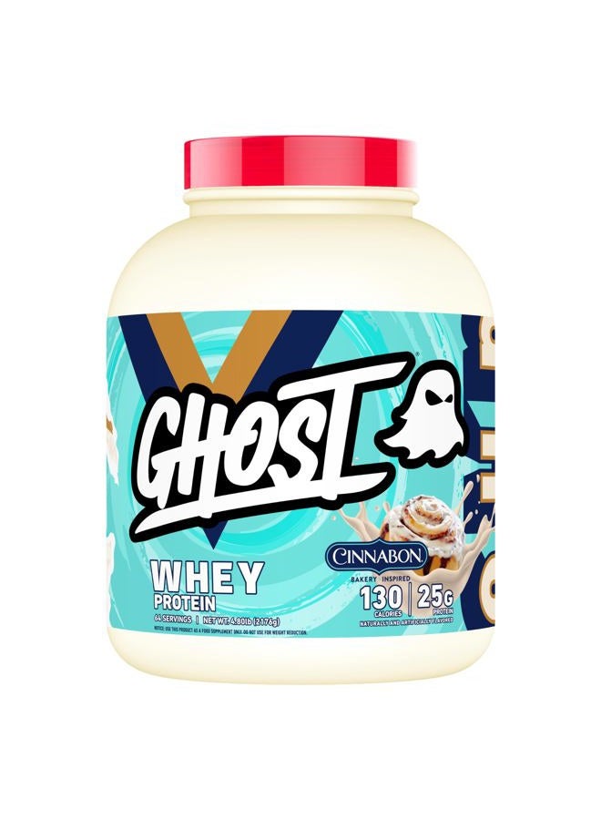 Ghost مسحوق بروتين مصل اللبن، سينابون - 5LB، 25G من البروتين - نكهة لفائف القرفة، مزيج من بروتين مصل اللبن المعزول، المركز والمحلل - مشروبات ما بعد التمرين - خالي من الصويا والجلوتين - Image 1