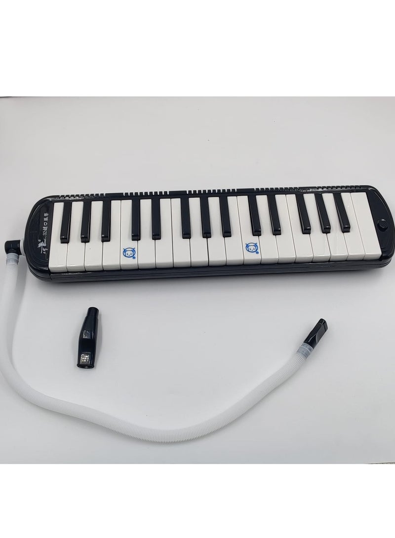 Generic 32 Key Melodica Musical Instrument Air Piano Keyboard Mouth Organ, Melodicas with Carrying Bag, Manual, Double Mouthpieces, Wipe Cloth, Long Tubes (Black)  - Image 3