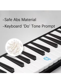 Generic 32 Key Melodica Musical Instrument Air Piano Keyboard Mouth Organ, Melodicas with Carrying Bag, Manual, Double Mouthpieces, Wipe Cloth, Long Tubes (Black)  - Image 2