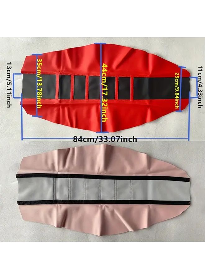 Soft Non Slip PU Leather Motocross Seat Cushion Striped Pattern Cover Style 2 - Image 2
