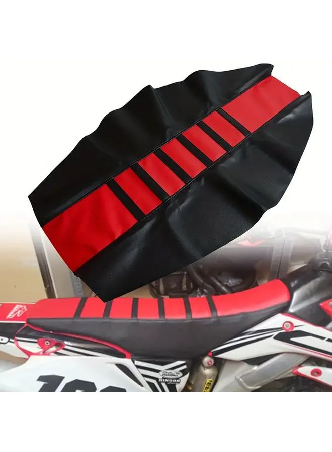 Soft Non Slip PU Leather Motocross Seat Cushion Striped Pattern Cover Style 2 - Image 1