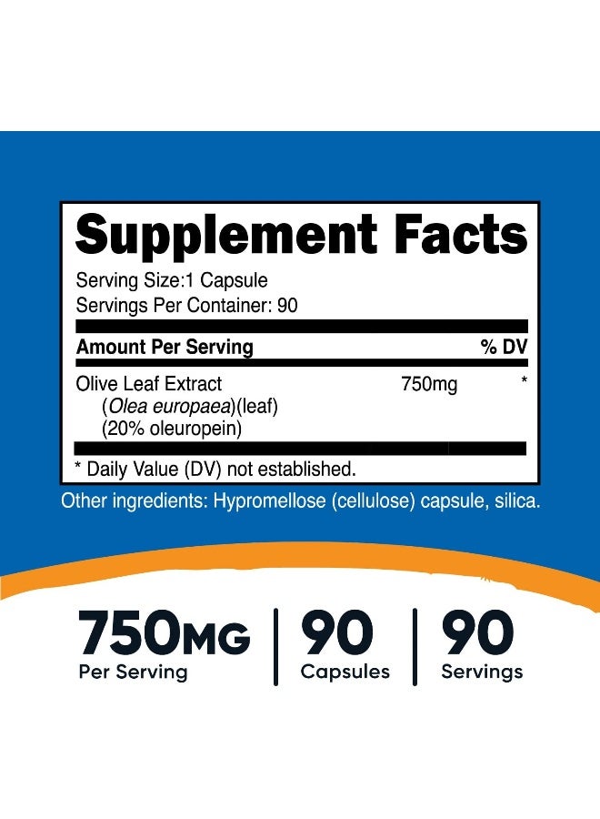 مستخلص أوراق الزيتون من نيوتريكوست، 20% أوليوروبين 750 ملغ، 90 كبسولة - Image 2