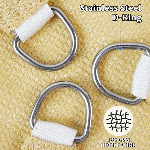 Shade&Beyond Rectangle Sun Shade Sail 12'X16' Permeable Canopy Sand for Patio Garden Yard Deck Pergola (We Make Custom Size) - Image 4