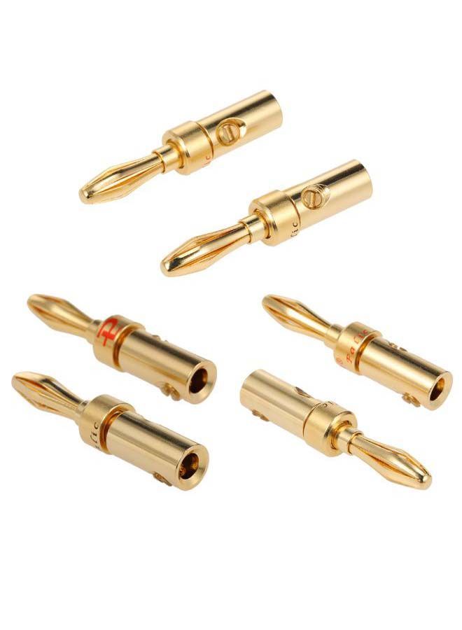 NIBEMINENT Pair Of 8 Banana Amplifier Connector Plug Gold - Image 3