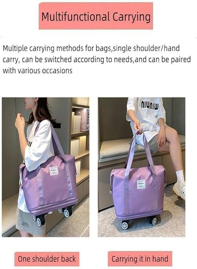SHONIL Nylon 41 Liter Expandable Travel Bags for Women, Duffle Bags for Women Luggage, Foldable Vanity Traveling Bag, Waterproof Hand Bag for Ladies Personal Items - Image 4
