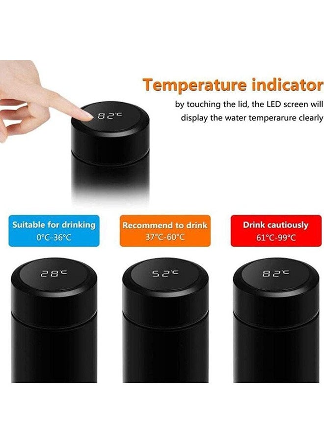 Beauenty - Smart Stainless Steel Thermal Mugs Insulation Water Bottle LED Temperature Display Intelligent Thermos Bottle Water Cup Coffee Cup for School Home Office, 500ML - Image 1