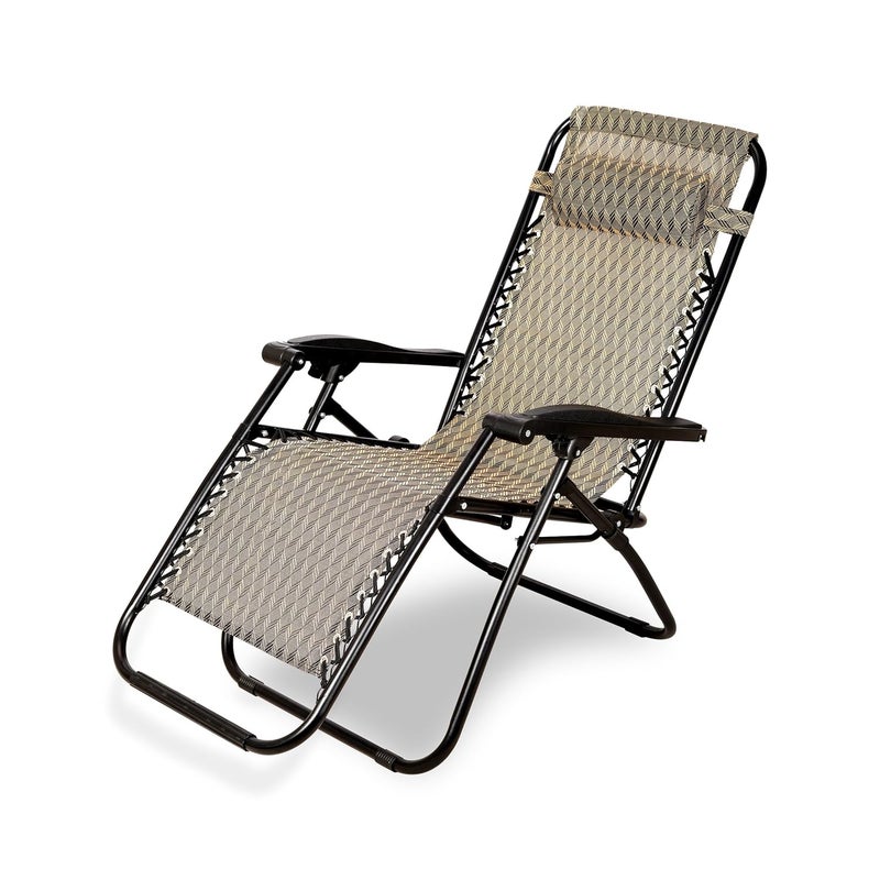 STAR WORK Stainless Steel Zero Gravity Chair Lawn Chair Recliner Lounge Portable Camping Folding Beach Chair With Removable Pillow Roon Diamond - Image 1