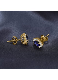 Princess Diana Kate Middleton Class Gemstone Birthstone Cleated Sapphire Stud Earrings For Women, 14K Yellow Gold Plated 925 Sterling Silver Earrings For Women, Earings Set - pzsku/Z8C8F0DC20CA0A16A4DCAZ/45/_/1735214418/7c48c0fe-4751-4c16-b02a-534639c2e686