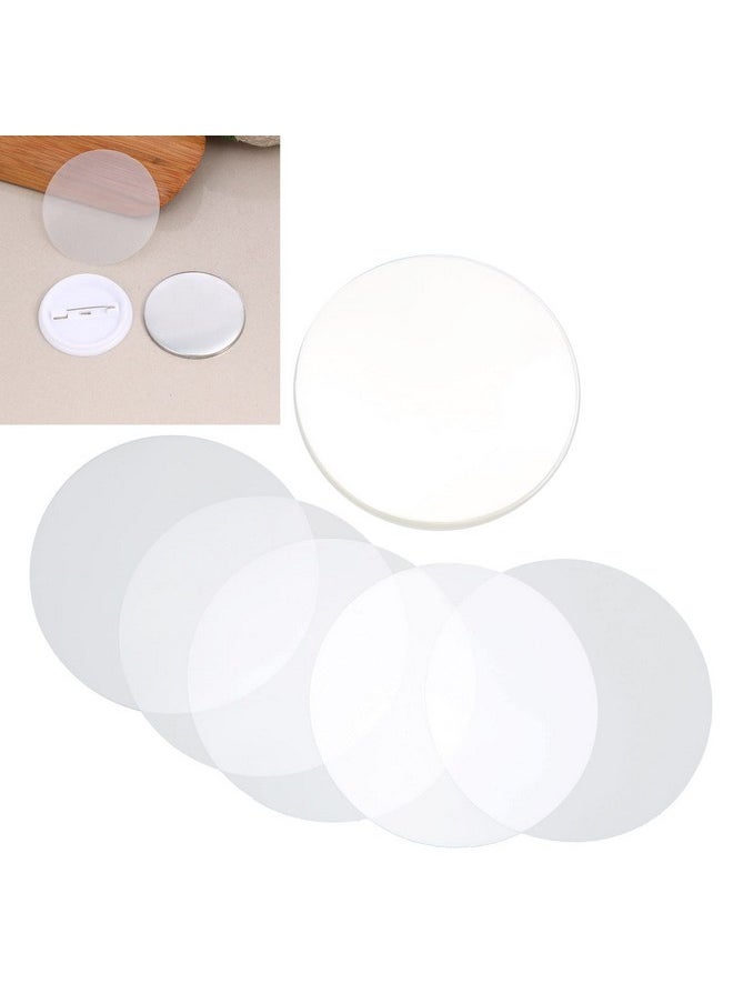 Zerodis Clear Film, 100Pcs Badge Film For Round Badge Button, Transparent Badge Protective Film For Diy Button Maker Clear Stampsstamps(58Mm/2.3In)  - Image 4