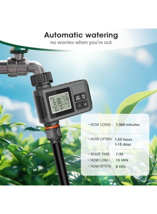 Generic Smart Hose Watering Timer,Programmable Drip Irrigation Timer,Programmable Water Valve Controller,Automatic Irrigation Controller Hose Faucet Garden Drip Water Timer (1 Outlet) - Image 3