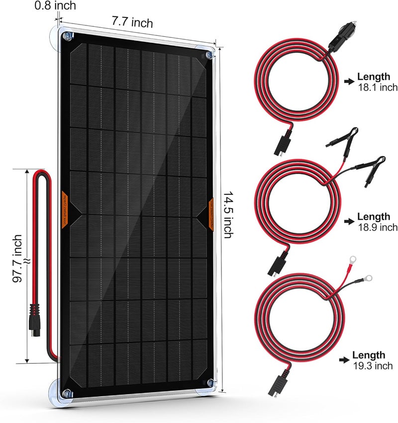JOYSAE OYMSAE12V Solar Battery Charger ，10W Waterproof Solar Battery Maintainer,Portable Solar Panel Charger with Upgraded MPPT Controller for Car, Motorcycle, Boat, Marine, RV, Trailer, Tractor,Truck, etc - Image 5