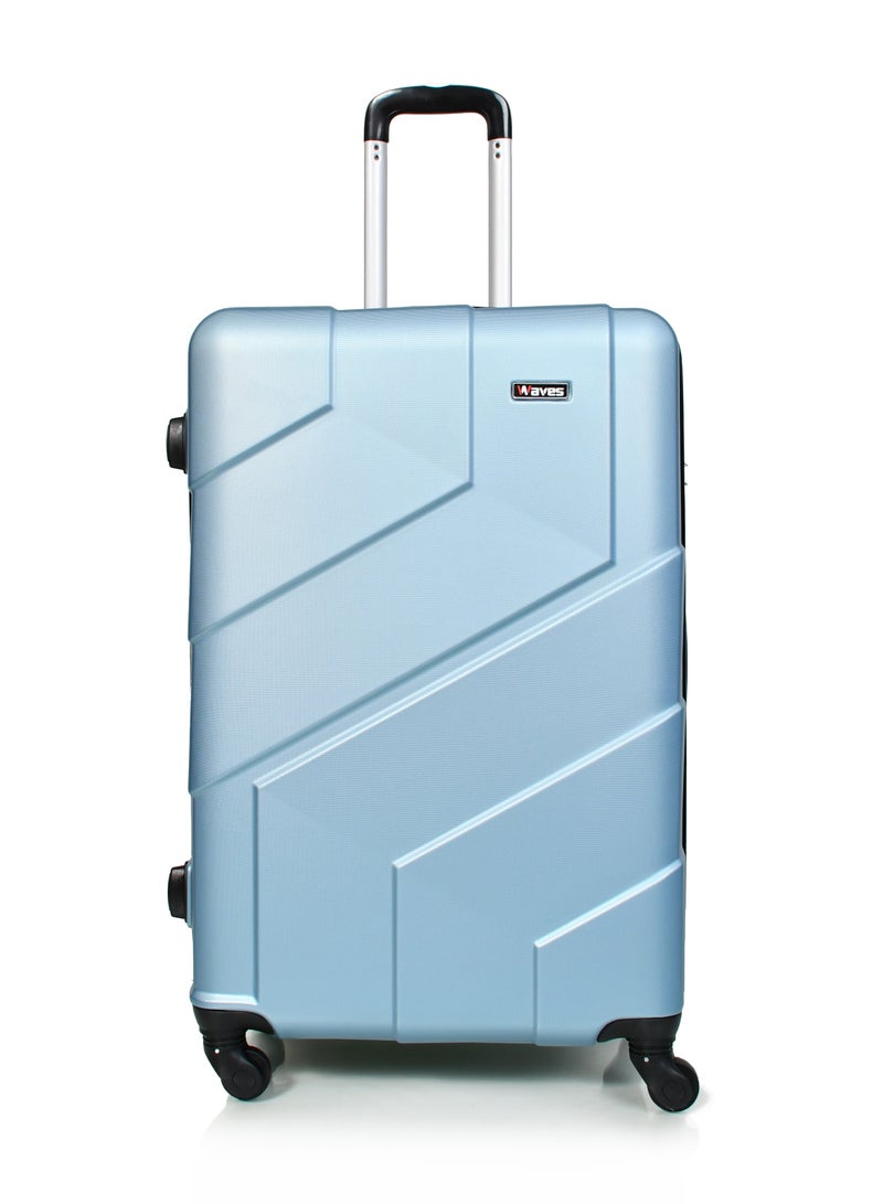 WAVES Hard-Side Luggage Set for Unisex Lightweight 4 Double Wheeled Suitcase with Built-In Type Lock (Set of 3 Pcs,Light Blue) - Image 5