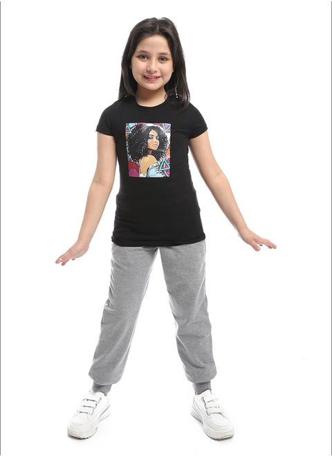 Printed Black Girls Tees_Black