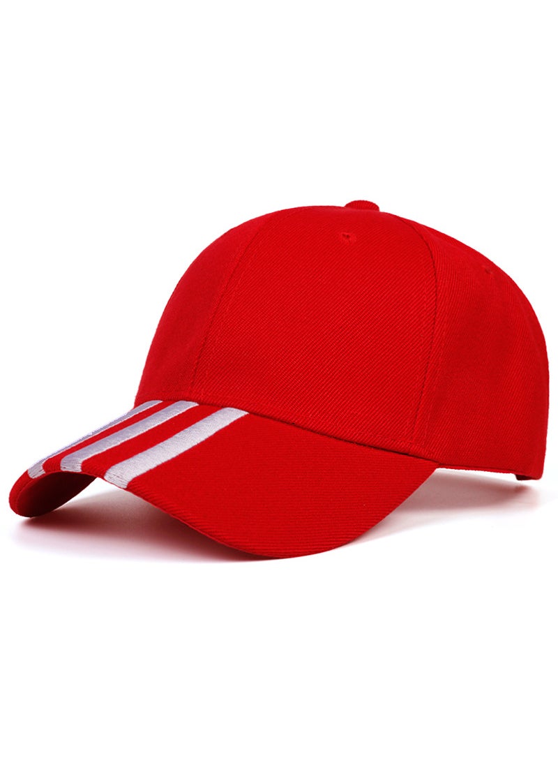 Generic Mens Cotton Baseball Cap Adjustable Embroidered Red 