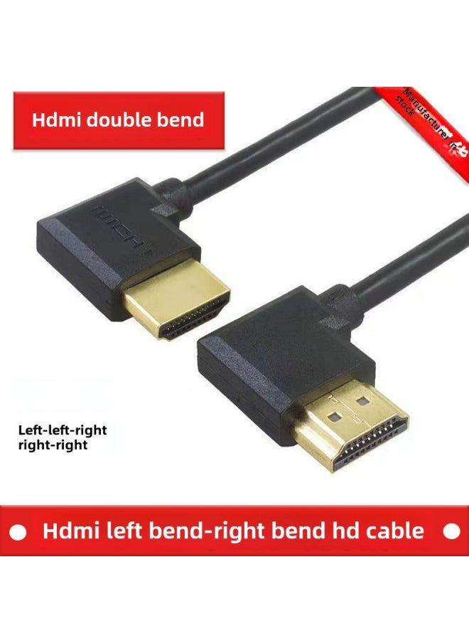 Generic Hdmi Elbow Line Hdmi Left Bend To Right Bend Line Double Bend Hdmi Line 90 Degree Elbow Hd Line Support-Color:Straight Head To Left Bend-Line Length:0.3m  - Image 2