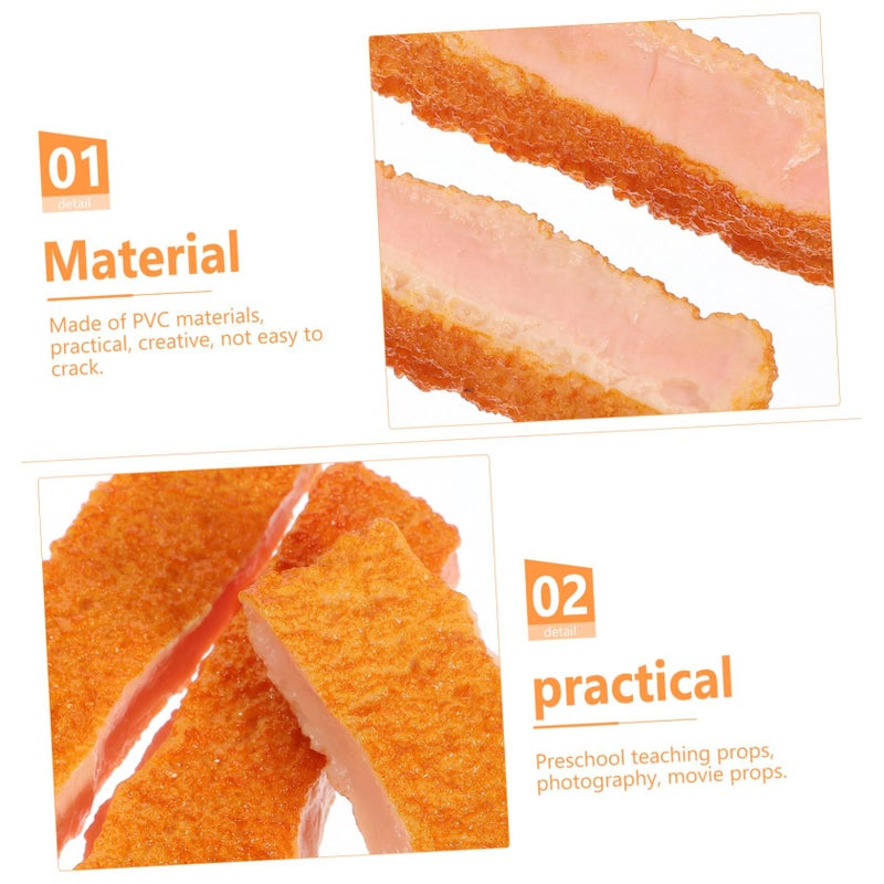 6Pcs Artificial Fried Food Simulation Realistic Pork Cutlet Models Shop Display Photography Props - Image 5