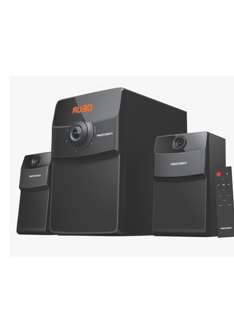 Mediatech 2.1 Channel Speaker System with Subwoofer With Remote Control