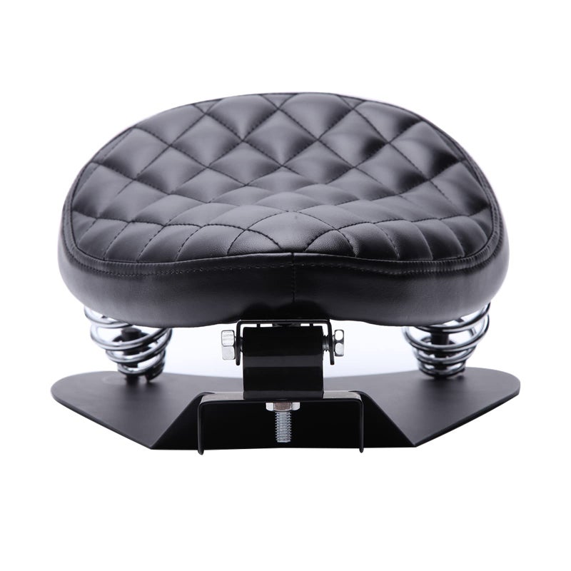 DREAMIZER Motorcycle Seat Cushion Driver Solo Seats with Spring Bracket PU Leather Compatible with Harley Honda Yamaha Kawasaki Sportster Iron 883 1200 Chopper Bobber Cafe Racer - Image 2