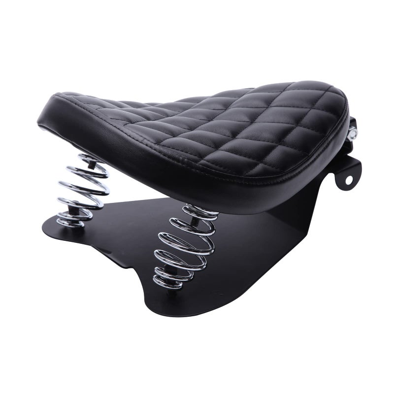 DREAMIZER Motorcycle Seat Cushion Driver Solo Seats with Spring Bracket PU Leather Compatible with Harley Honda Yamaha Kawasaki Sportster Iron 883 1200 Chopper Bobber Cafe Racer - Image 5