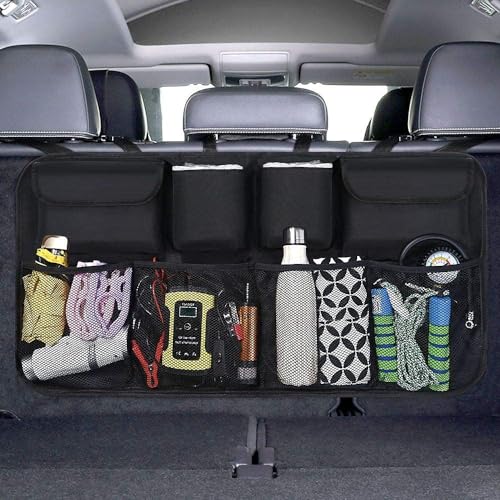 WapaW Car Back Seat Organizer with Multiple Pockets for Travel | Waterproof Multipurpose Trunk & Boot Storage Organizer for Mobile, Bottle, Tissue & Kids Accessories | Universal Fit | 80 × 48 cm - Image 1