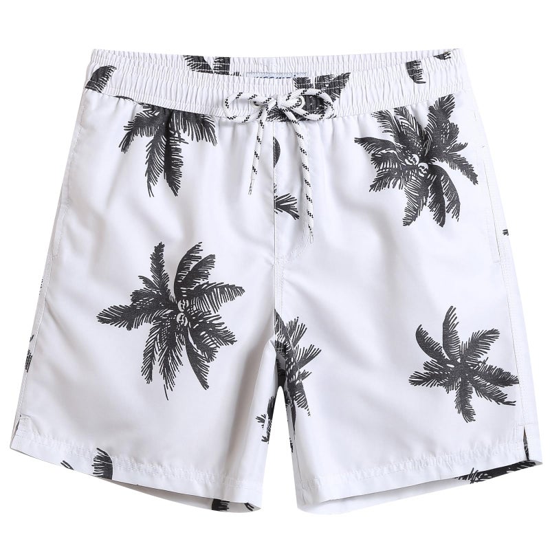 maamgic Men's 7 Inch Bathing Suits with Mesh Lining, Awhite7, L - Image 1