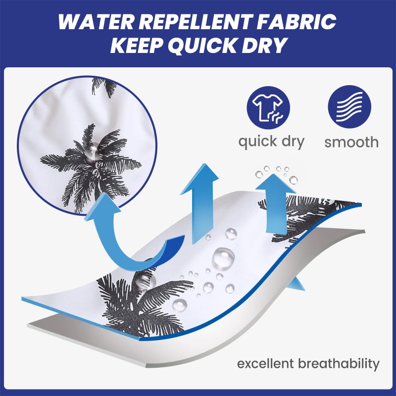 maamgic Men's 7 Inch Bathing Suits with Mesh Lining, Awhite7, L - Image 4