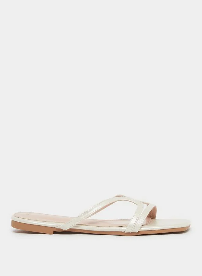 Styli Styli Multi Strap Open Toe Flat Sandals