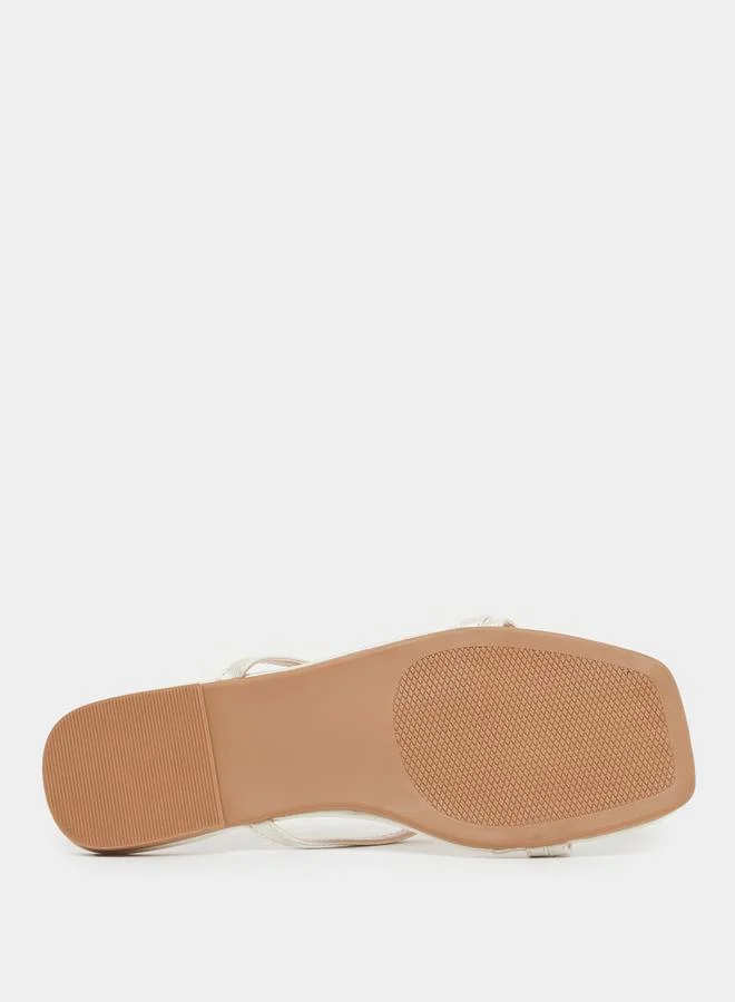Styli Styli Multi Strap Open Toe Flat Sandals