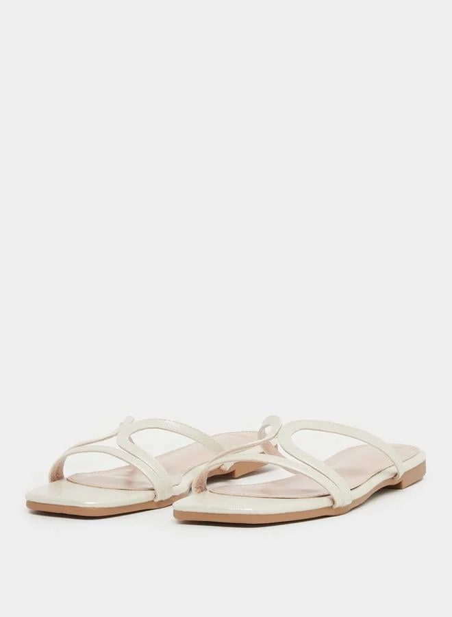 Styli Multi Strap Open Toe Flat Sandals