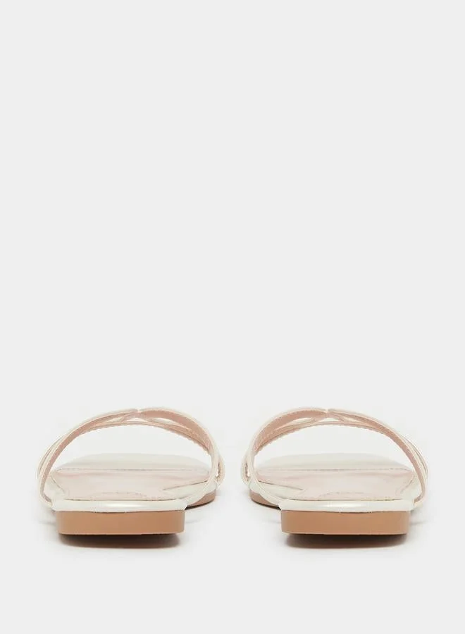 Styli Multi Strap Open Toe Flat Sandals