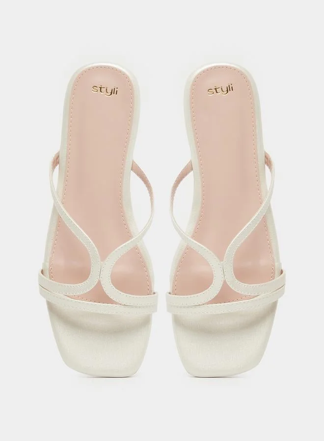 Styli Multi Strap Open Toe Flat Sandals