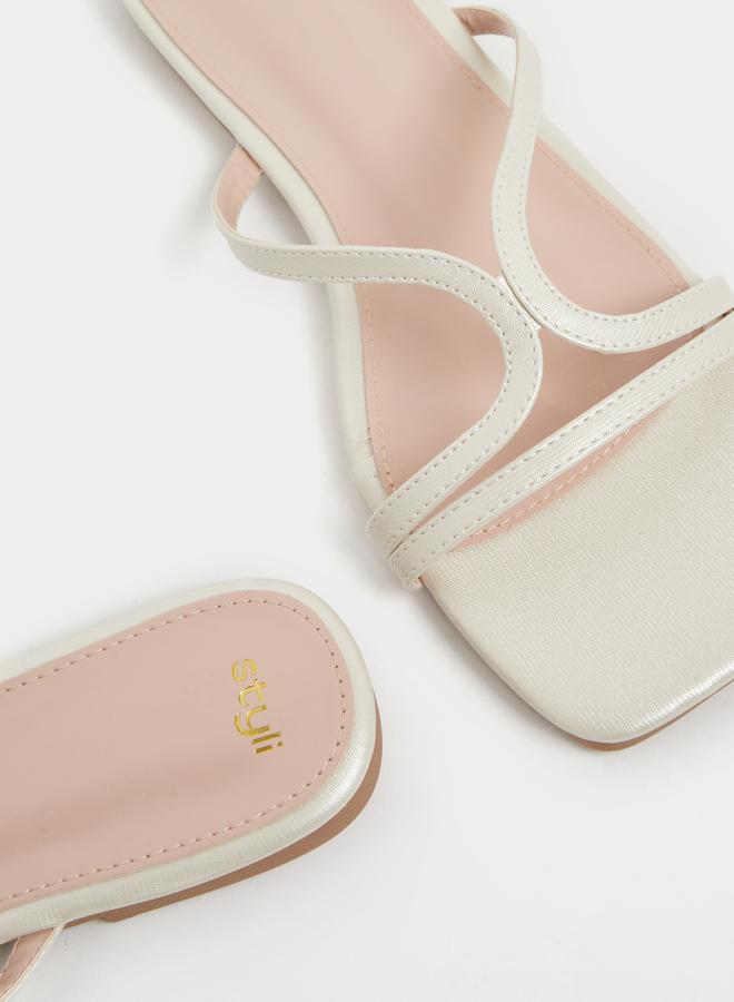 Styli Multi Strap Open Toe Flat Sandals - Image 4