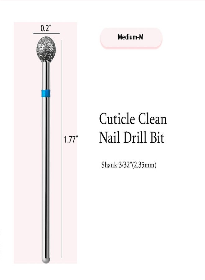 ERUIKA 10pcs Safety Ball Cuticle Drill Bits, Carbide Diamond Nail Bits for Dead Skin Removal & Nail Shaping, 3/32'' Two Way Rotate, Professional Manicure Pedicure Salon Tools(5mm Ball Bit, Medium-M) - Image 2