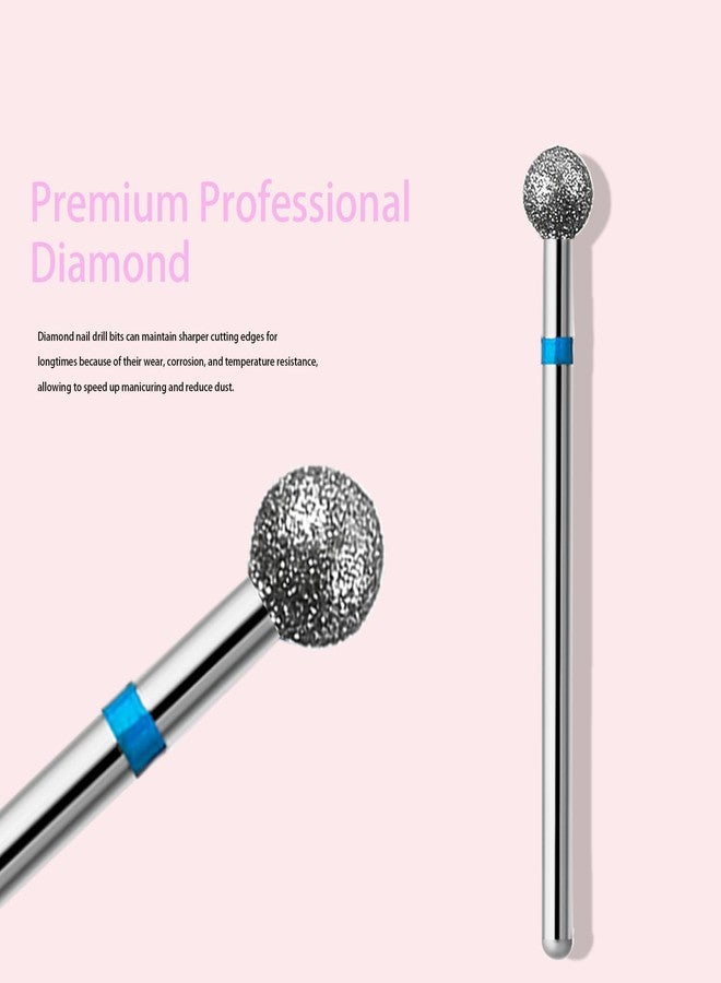 ERUIKA 10pcs Safety Ball Cuticle Drill Bits, Carbide Diamond Nail Bits for Dead Skin Removal & Nail Shaping, 3/32'' Two Way Rotate, Professional Manicure Pedicure Salon Tools(5mm Ball Bit, Medium-M) - Image 3