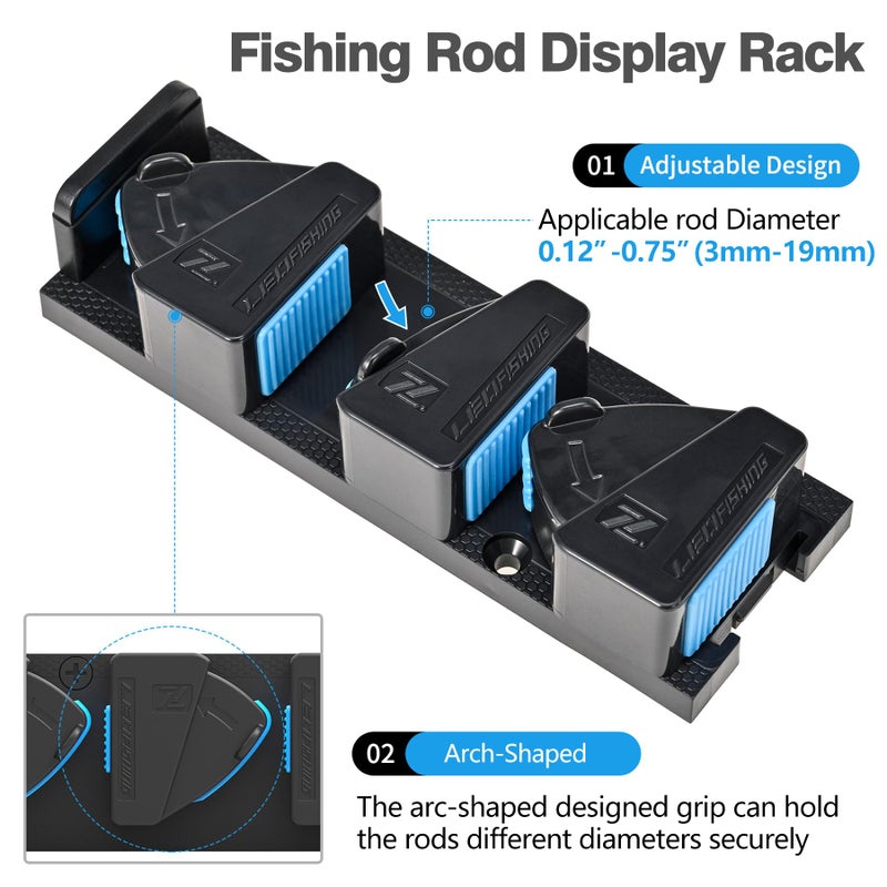 RESTCLOUD Fishing Rod Holder Vertical, Fishing Pole Holders for Garage, Fits 3-19mm Rod Diameter (3 Slots) - Image 5
