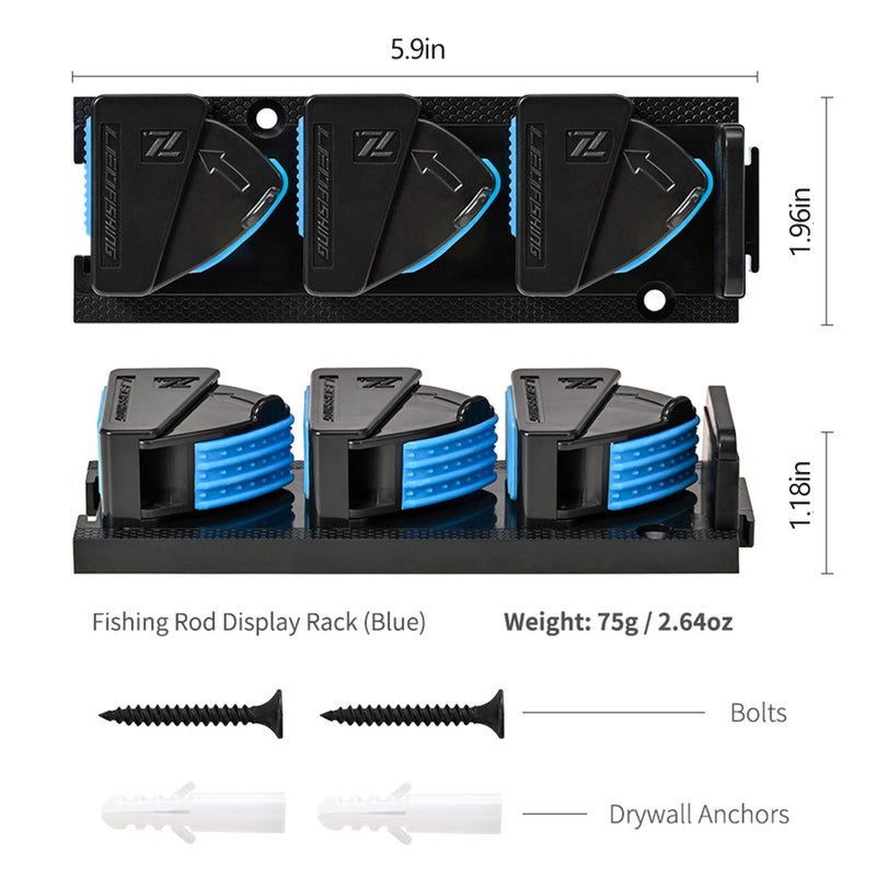 RESTCLOUD Fishing Rod Holder Vertical, Fishing Pole Holders for Garage, Fits 3-19mm Rod Diameter (3 Slots) - Image 4