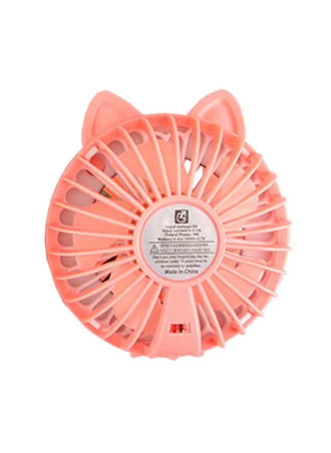 Generic - Pink Mini Folding Fan, Portable USB Charging Small Fan with LED Fill Light + Mirror, Multi-Functional Cartoon Mini Handheld Electric Fan, 500mAh Desktop Electric Fan with 3 Speed Wind & Soft Lighting - Image 1