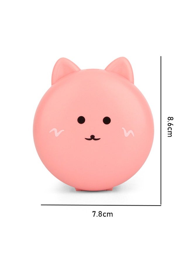 Generic - Pink Mini Folding Fan, Portable USB Charging Small Fan with LED Fill Light + Mirror, Multi-Functional Cartoon Mini Handheld Electric Fan, 500mAh Desktop Electric Fan with 3 Speed Wind & Soft Lighting - Image 1