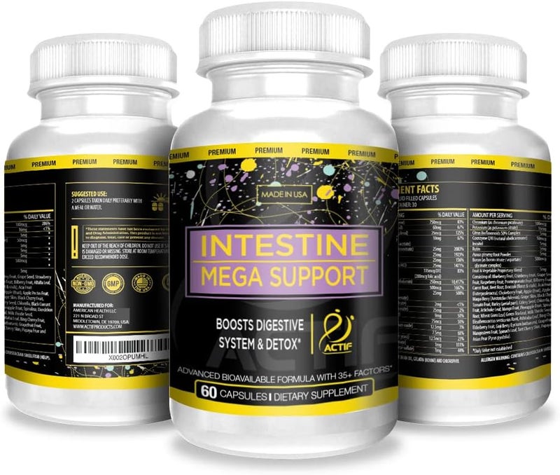 Actif Intestine Mega Support  Maximum Strength Energy Boost  Gut Health  Supports Digestion Detox  Cleansing - Image 2