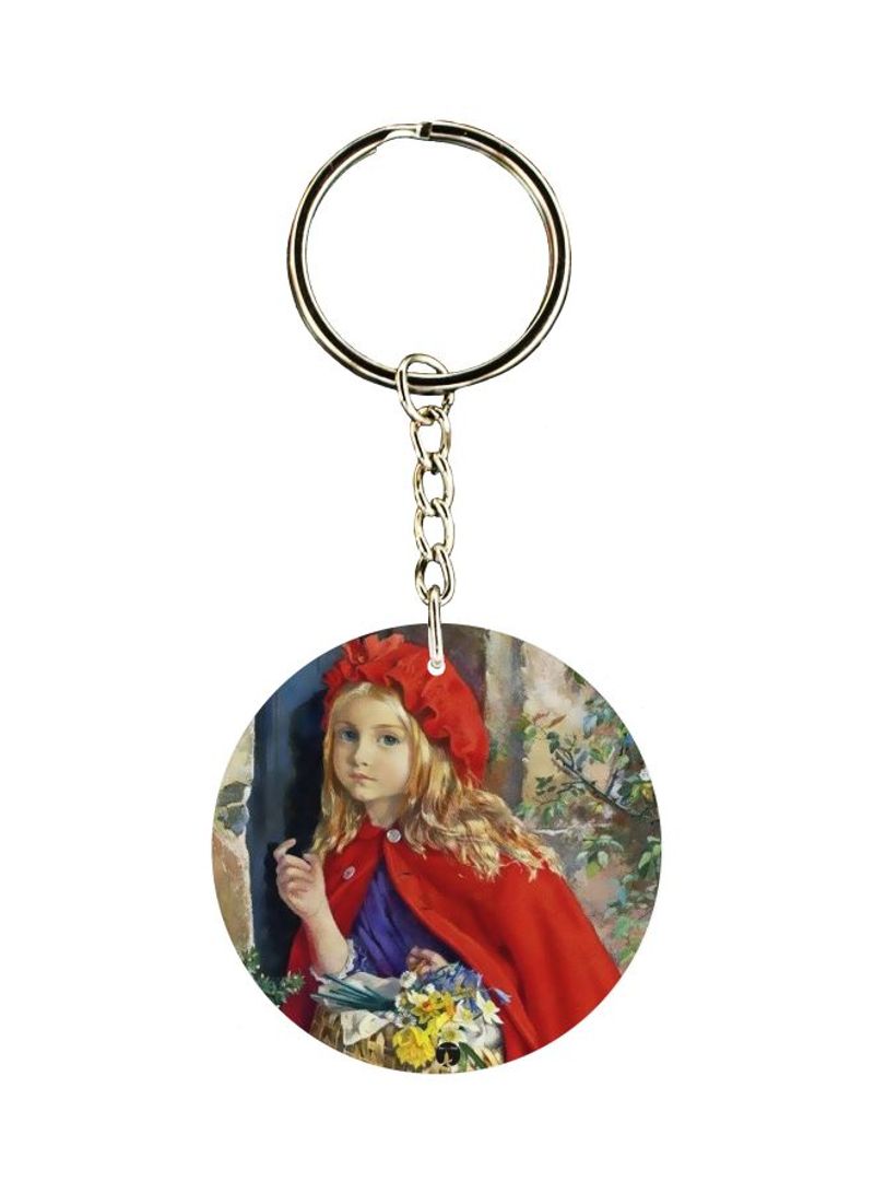 RKN Girl With A Basket Printed Keychain