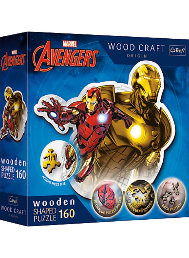 Trefl Puzzles - "160 Wooden Shaped Puzzles" - Brave Iron Man / Disney Marvel Heroes FSC Mix 70% - Image 1