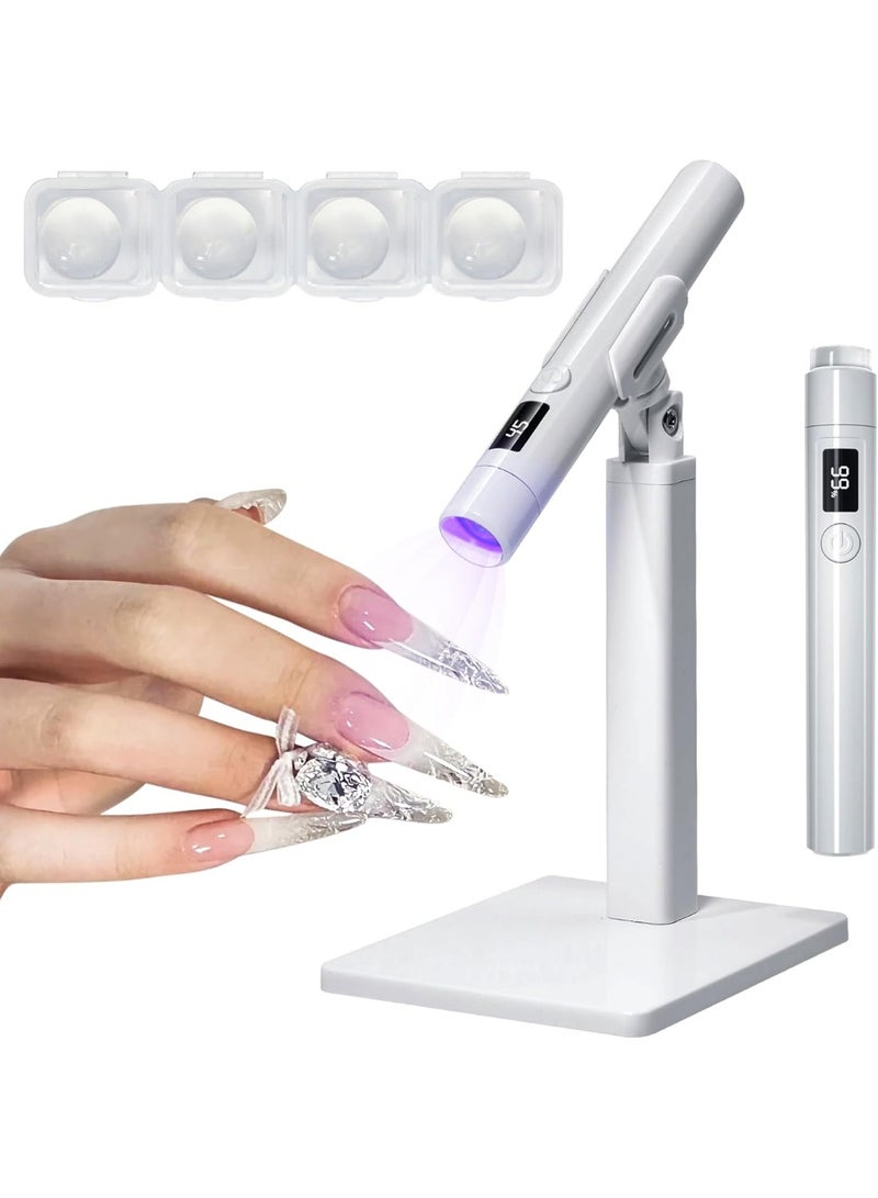 ضوء الأشعة فوق البنفسجية الصغير لأظافر الجل: مصباح أظافر للأشعة فوق البنفسجية محمول باليد قابل لإعادة الشحن ، مصباح علاج فلاش لمصباح الأظافر LED للهلام × الأظافر مع حامل مغناطيسي ، علاج سريع ، مناسب للأظافر المنزلية وصالون الأظافر - Image 1