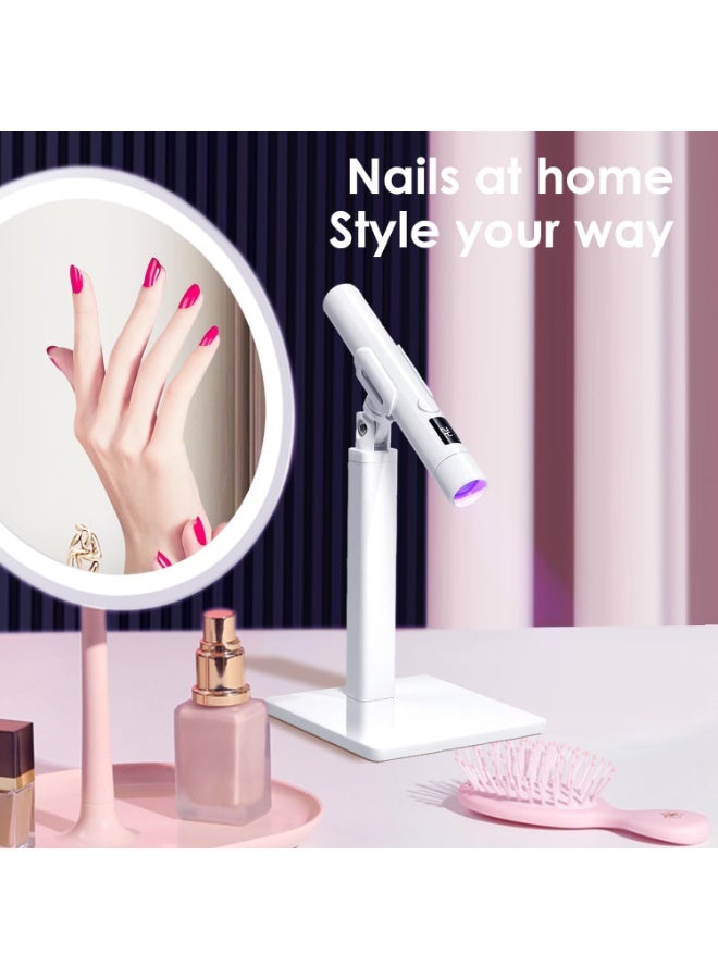 ضوء الأشعة فوق البنفسجية الصغير لأظافر الجل: مصباح أظافر للأشعة فوق البنفسجية محمول باليد قابل لإعادة الشحن ، مصباح علاج فلاش لمصباح الأظافر LED للهلام × الأظافر مع حامل مغناطيسي ، علاج سريع ، مناسب للأظافر المنزلية وصالون الأظافر - Image 3