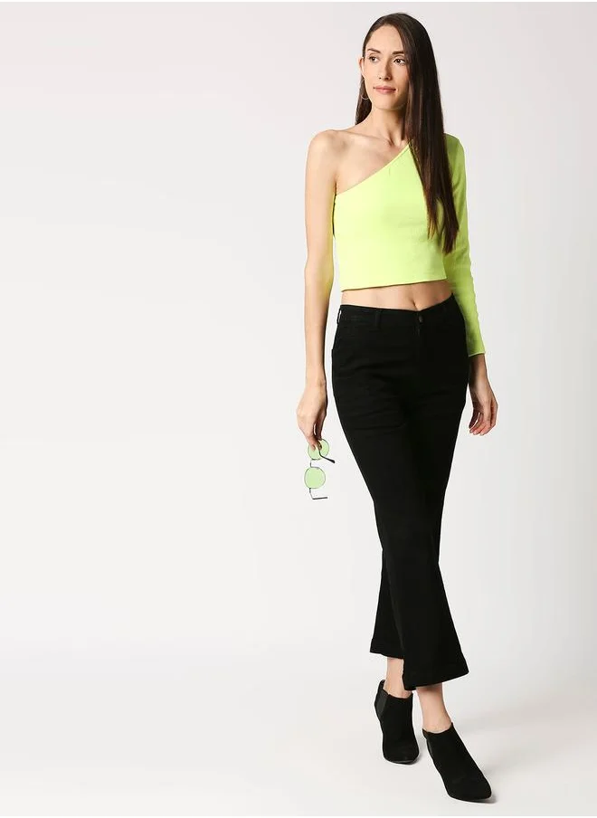 HIGH STAR High Rise Bootcut Clean Look Stretchable Jeans by Styli
