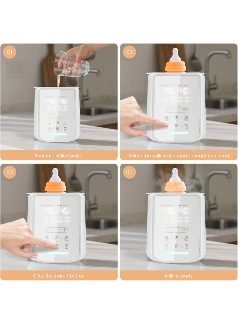 Necomi Baby Bottle Warmer for Breast Milk with Timer & Night Light, 24H Keep Warm, BPA-Free Fast Heating with Adjustable Temperature for Glass, PPSU Bottles, and Silicone Pouches - Image 2