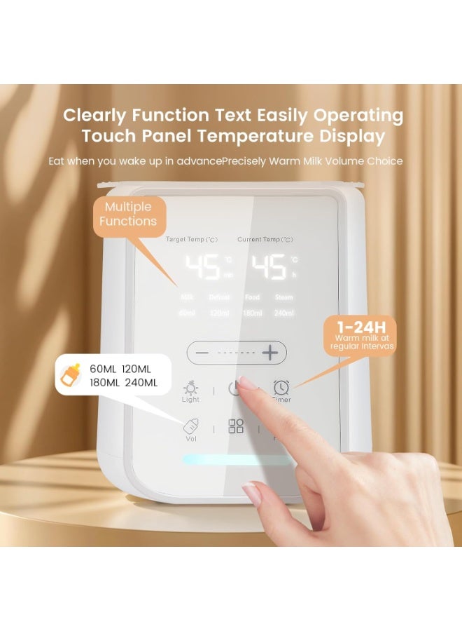 Necomi Baby Bottle Warmer for Breast Milk with Timer & Night Light, 24H Keep Warm, BPA-Free Fast Heating with Adjustable Temperature for Glass, PPSU Bottles, and Silicone Pouches - Image 3