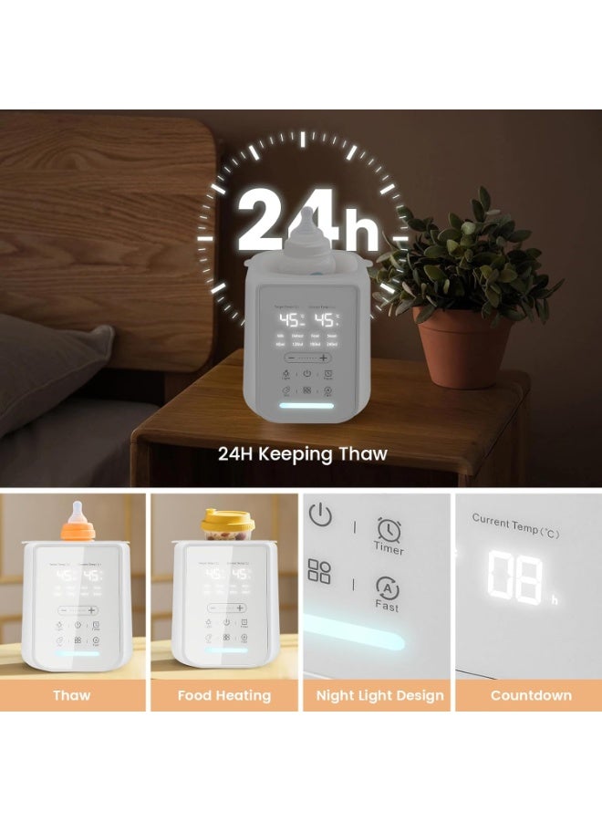 Necomi Baby Bottle Warmer for Breast Milk with Timer & Night Light, 24H Keep Warm, BPA-Free Fast Heating with Adjustable Temperature for Glass, PPSU Bottles, and Silicone Pouches - Image 4