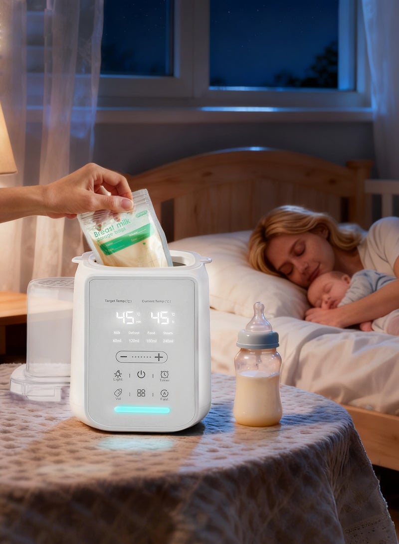 Necomi Baby Bottle Warmer for Breast Milk with Timer & Night Light, 24H Keep Warm, BPA-Free Fast Heating with Adjustable Temperature for Glass, PPSU Bottles, and Silicone Pouches - Image 1