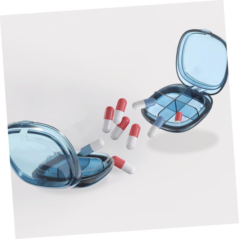 Alasum Portable Travel Pill Organizer with 4 Dustproof Compartments, Sealing Weekly Medicine Dispenser Case, Blue for Daily Medication Management - Image 5